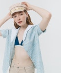 실른(SILN) Tweed sailor blouse (BLUE) - 30,900 | 무신사 스토어