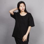 스튜디오235(STUDIO 235) 2PACK 미니멀 U넥 오버핏 반팔 블랙... 스튜디오235(STUDIO 235)  2PACK 미니멀 U넥 오버핏 반팔 블랙 - 사이즈... 
