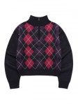 클로티(CLOTTY) ARGYLE HALF ZIP-UP KNIT NAVY(CY2CFFK640A) - 사이즈 & 후기 | 무신사