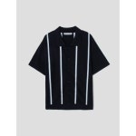 에잇세컨즈(8SECONDS) 네이비 스트라이프 칼라넥 반팔 카디건 (21275AAY3R) - 29,940 | 무신사 스토어