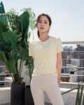 러브유어바디(LOVEYOURBODY) 나일론 밴드 디테일 반팔 티셔츠(레몬) - 사이즈 & 후기 | 무신사