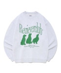 리트리버클럽(RETRIEVER CLUB) SILHOUETTE RETRIEVER CREWNECK [MELANGE GRAY/GREEN] - 34,400 | 무신사 스토어