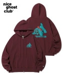 나이스고스트클럽(NICEGHOSTCLUB) 6EYES DOG ZIP HOODIE_BURGUNDY(NG2CFUM483A) - 사이즈 & 후기 | 무신사