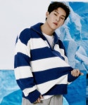 본챔스(BORN CHAMPS) 08 스트라이프 하프 집업 니트 B22FT05BL - 68,000 | 무신사 스토어