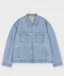 굿라이프웍스(GLW) 오버사이즈 워시드 데님 트러커 자켓 라이트인디고 - 49,800 | 무신사 스토어