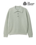 비슬로우홍대슈퍼텍스앤컴퍼니 | 비슬로우(BESLOW) 22FW THE WOOLMARK COMPANY LONG SLEEVE COLLAR KNIT SAGE GREEN - 104,300 | 무신사 스토어
