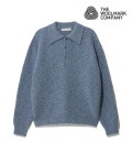 비슬로우홍대슈퍼텍스앤컴퍼니 | 비슬로우(BESLOW) THE WOOLMARK COMPANY LONG SLEEVE COLLAR KNIT MELANGE BLUE - 사이즈 & 후기 | 무신사