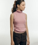 와이낫어스(WHYNOTUS) mock neck sleeveless knit top - pink - 사이즈 & 후기 | 무신사