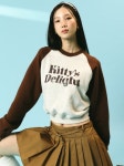 퍼피스딜라이트(PUPPYS DELIGHT) Kitty’s delight typo Crop Raglan Sweatshirts oatmeal - 53,100 | 무신사 스토어