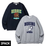 앨빈클로(ALVINCLO) [2PACK] 복싱 허스키 HEROIC 불독 오버핏 맨투맨 패키지 - 사이즈 & 후기 | 무신사