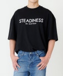 스테디니스(STEADINESS) 베이직 오버핏 티셔츠 (BK_W) - 44,200 | 무신사 스토어