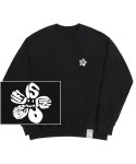 그레이버(GRAVER) [UNISEX]스몰 라이프 로고플라워 스마일 맨투맨_블랙 - 44,800 | 무신사 스토어