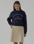 와일드웍스(WILDWORKS) A&B oval crop SWEATSHIRT Navy - 51,000 | 무신사 스토어