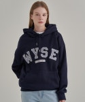 와이즈(WYSE) 베이직 컬리지 로고 후드 네이비 - 62,000 | 무신사 스토어