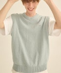 이벳필드(EBBETSFIELD) 린넨 라이크 니트 베스트 스카이블루 - 사이즈 & 후기 | 무신사