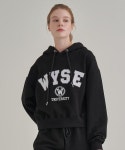 와이즈(WYSE) 컬리지 크롭후드 블랙 - 73,000 | 무신사 스토어