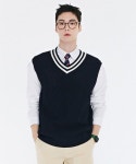 체이스컬트(CHASECULT) 남성 배색 브이넥 베스트-CARK7311B04 - 39,900 | 무신사 스토어