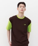 리(LEE) 스몰 트위치 배색 소매 반팔 티셔츠 초콜렛 - 사이즈 & 후기 | 무신사