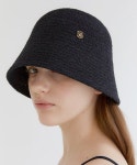할렌(HALDEN) logo pendant raffia bucket hat (C006_black) - 사이즈 & 후기 | 무신사