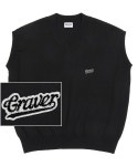 그레이버 오디너리(GRAVER ORDINARY) [ODNR-UNISEX]베이스볼 블랙로고 자수 니트 베스트_블랙 - 사이즈 & 후기 | 무신사