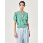 (32355ALY1L) - 사이즈 & 후기 | 무신사 에잇세컨즈(8SECONDS) 리넨... 소매 셔링 반팔 카디건  라이트 그린 (32355ALY1L) - 사이즈 & 후기 | 무신사