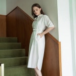 비지트인뉴욕(VISITINNEWYORK) 벨티드 셔츠 인포켓 롱 원피스(VX5OPF4) - 사이즈 & 후기 | 무신사