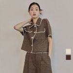 클라비스(CLOVIS) 배색 바인딩 반팔 자켓 (2colors) CVJKD2503M - 99,900 | 무신사 스토어