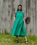 어플레이그라운드(A PLAY GROUND) COTTON FLARED LONG DRESS [GREEN] - 사이즈 & 후기 | 무신사