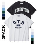 디써티원(DTHIRTYONE) [2PACK] D.T.O 로고 아플리케 자수 & 유니버시티 아치 로고 티셔츠 - 사이즈 & 후기 | 무신사