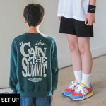 앨빈클로 주니어(ALVINCLO JUNIOR) [SET] GAIN THE SUMMIT 맨투맨 밴딩 반바지 셋업 - 사이즈 & 후기 | 무신사
