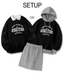 라이크더모스트(LIKE THE MOST) [2PACK] 럭비카라맨투맨 or 배색후드 & 오버핏 하프팬츠 블랙 - 사이즈 & 후기 | 무신사