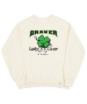 그레이버(GRAVER) [UNISEX]럭키 클로버 센터 맨투맨_크림 - 사이즈 & 후기 | 무신사