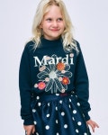 마르디 메크르디 레쁘띠(MARDI MERCREDI LESPETITS) KIDS SWEATSHIRT FLOWERMARDI BLOSSOM_NAVY CREAM - 사이즈 & 후기 | 무신사