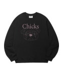 칙스(CHICKS) 퍼그 FACE COLOR 긴팔 맨투맨 티셔츠 블랙 - 사이즈 & 후기 | 무신사