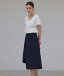 스테이피플(STAYPEOPLE) COTTON MID WRAP SKIRT (NAVY) - 사이즈 & 후기 | 무신사