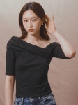 에스피엔케이(SPNK) 원 숄더 셔링 탑_블랙 - 사이즈 & 후기 | 무신사