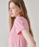 론론(RONRON) SCALLOP POINTED SHORT SLEEVE KNIT PINK - 사이즈 & 후기 | 무신사