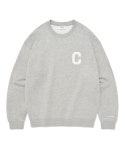 커버낫(COVERNAT) C 로고 맨투맨 멜란지 그레이 - 사이즈 & 후기 | 무신사