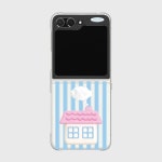 멀멀(MERMER) 스트라이프 멀멀 하우스-스카이블루(Z플립 클리어 하드) - 후기 | 무신사