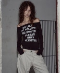 플리즈노팔로우(PLEASENOFOLLOW) Kacy Lettering Long Off-Shoulder Top (Black) - 사이즈 & 후기 | 무신사