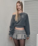 플리즈노팔로우(PLEASENOFOLLOW) Sue Off - Shoulder Sweatshirt (Charcoal) - 사이즈 & 후기 | 무신사