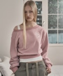 플리즈노팔로우(PLEASENOFOLLOW) Sue Off - Shoulder Sweatshirt (Pink) - 사이즈 & 후기 | 무신사