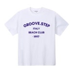 그루브스텝(GROOVESTEP) 비치 레터링 프린팅 라운드 반팔 티셔츠 S0264 - 사이즈 & 후기 | 무신사