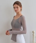 라파엘(RAPHAEL) Summer slit V-neck knit (Gray) - 사이즈 & 후기 | 무신사