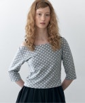 바니쉬먼트(VANISHMENT) Dot boat-neck tee_melange gray - 사이즈 & 후기 | 무신사