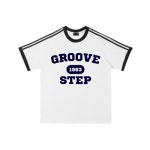 그루브스텝(GROOVESTEP) 삼선 그루브스텝 라운드 반팔 티셔츠 S0118 - 사이즈 & 후기 | 무신사