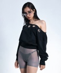 플리즈노팔로우(PLEASENOFOLLOW) Kealy Eyelet Off-Shoulder Long Sleeve Top (Black) - 사이즈 & 후기 | 무신사