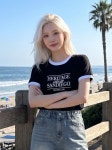 행텐(HANGTEN) 여성 스몰 그래픽 링거 티셔츠_100(10570-131-405-03) - 사이즈 & 후기 | 무신사