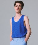 문선(MOONSUN) UNISEX Marine Stripe Sleeveless Top [Blue] - 사이즈 & 후기 | 무신사