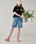 론론(RONRON) RIBBON PRINTED DENIM HALF PANTS LIGHT BLUE - 사이즈 & 후기 | 무신사